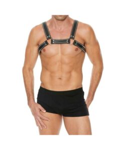 Premium Leather D-ring Zipper Series Bulldog Harness L/xl Black