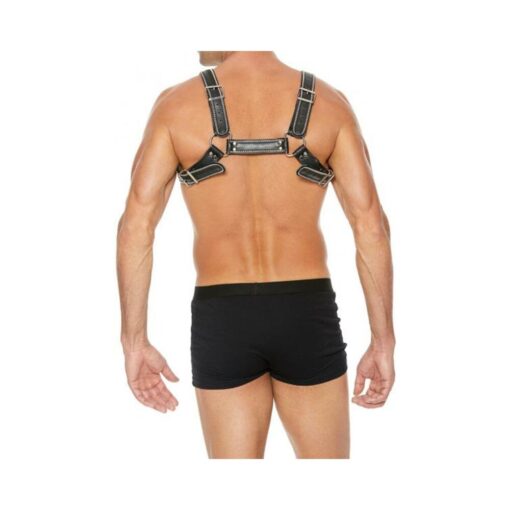 Premium Leather D-ring Zipper Series Bulldog Harness L/xl Black - Image 3