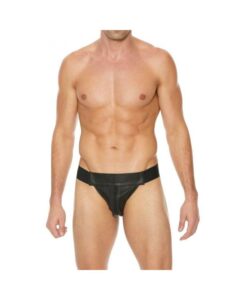 Premium Leather Zipper Front Jock L/xl Black