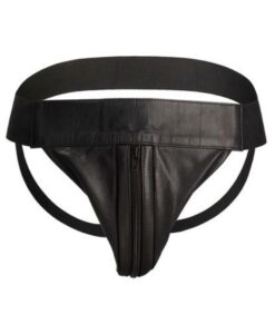 Alternative view of Premium Leather Zipper Front Jock L/xl Black