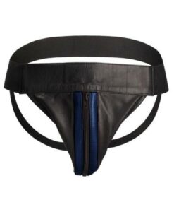 Alternative view of Premium Leather Zipper Front Jock S/m Black/blue