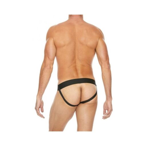 Premium Leather Zipper Front Jock S/m Black/blue - Image 3