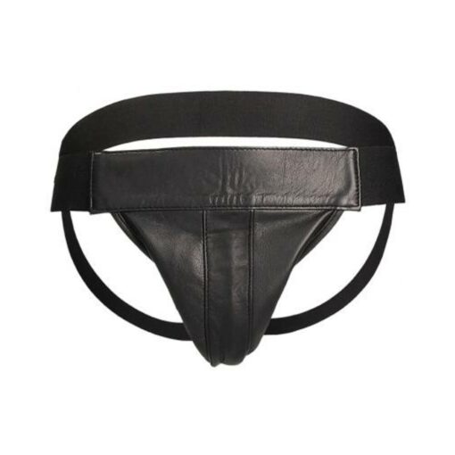 Premium Leather Plain Front With Zip Jock S/m Black - Image 2
