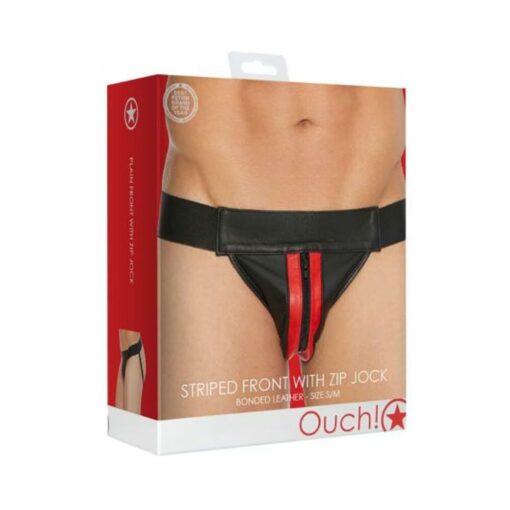Ouch Jock Front Zip Red S/M - Image 2