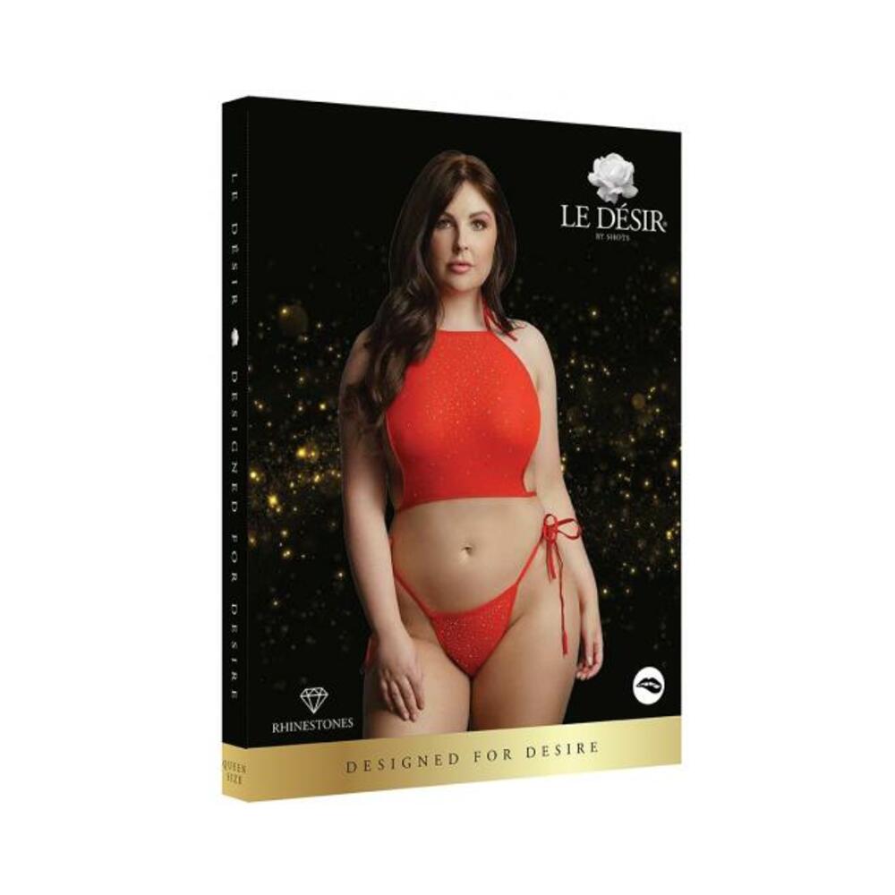 Shots Le Desir Festive Rhinestone Top And Thong Osx Red - Image 3