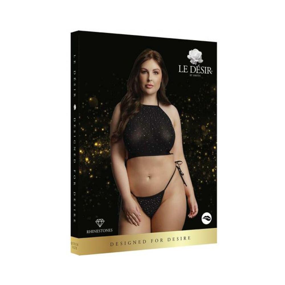 Shots Le Desir Festive Rhinestone Top And Thong Osx Black - Image 3