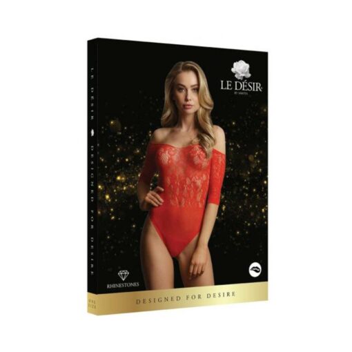 Shots Le Desir Presents Rhinestone Off-shoulder Bodysuit Os Red - Image 3