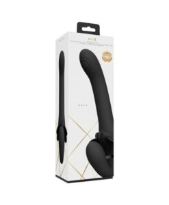 Vive - Satu Rechargeable Pulse-wave Triple-motor Silicone Strapless Strap-on - Black