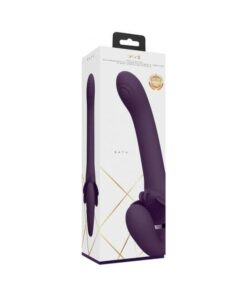 Vive - Satu Rechargeable Pulse-wave Triple-motor Silicone Strapless Strap-on - Purple