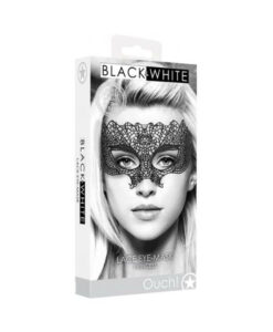 Alternative view of Ouch! Black & White Lace Eye Mask Princess Black