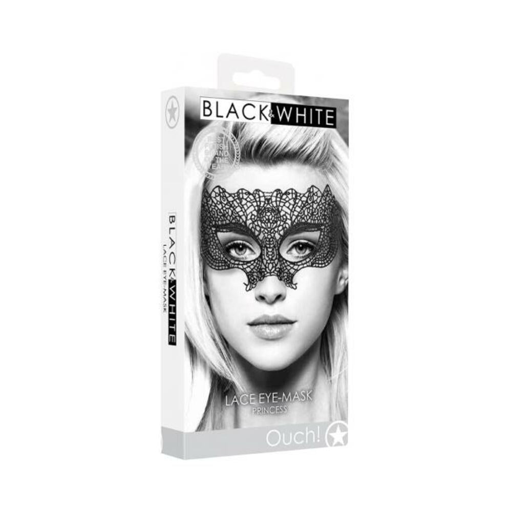 Ouch! Black & White Lace Eye Mask Princess Black - Image 2