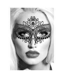 Ouch! Black & White Lace Eye Mask Queen Black