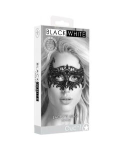 Alternative view of Ouch! Black & White Lace Eye Mask Empress Black