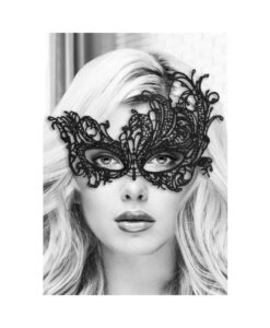 Ouch! Black & White Lace Eye Mask Royal Black
