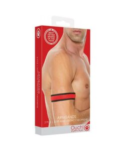 Alternative view of Ouch Neoprene Armbands Red