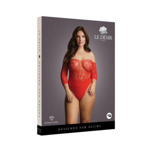 Shots Le Desir Crotchless Rhinestone Teddy Red Qs - Image 3