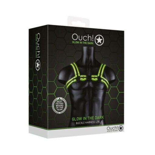 Ouch Buckle Harness Gitd L/xl