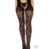 Eyelet Rose Suspend Hose Os Blk