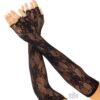 Seamless Opera  floral Fingerless Os Blk