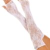 Seamless Opera  floral Fingerless Os Wht