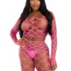 Hardcore Crop Footless Tights Os Pnk
