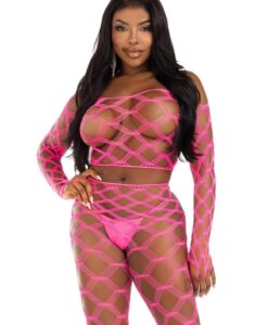 Hardcore Crop Footless Tights Os Pnk
