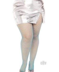 Spandex Indust Net Tights 1x-2x Blu