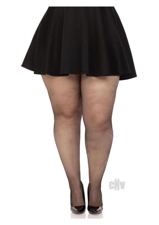 Spandex Micro Net Tights 1x-2x Blk