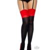 Opaque Contrast Backseam Stockings - One Size - Black