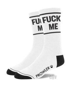 Prowler Red Fuck Me Socks White