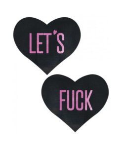 Pastease Let's F*ck Hearts Black O/S Pasties