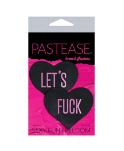 Alternative view of Pastease Let's F*ck Hearts Black O/S Pasties