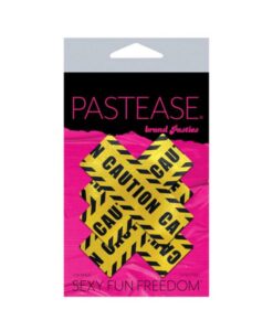 Alternative view of Pastease Caution Cross X Black Yellow Pasties O/S