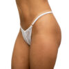 G-String With Lace And Thread White Crotchless One Size Adjustable