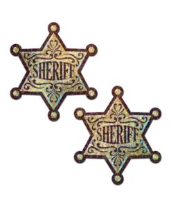 Pastease Sheriff Badge Gold Glitter