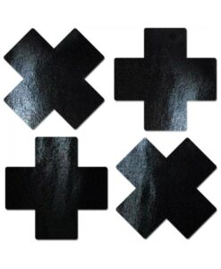Pastease Petite Plus X Faux Latex Black Crosses