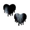 Pastease Faux Latex Black Melty Hearts