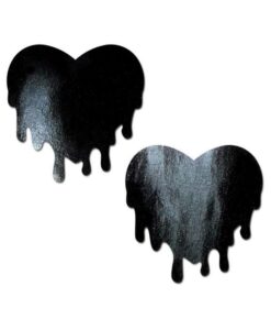 Pastease Faux Latex Black Melty Hearts