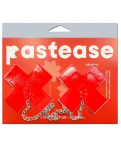 Alternative view of Pastease Faux Latex Red Plus X W/ Chunky Silver Chain