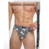Banana Cabana Thong Sm/md Blk/wht