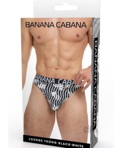 Banana Cabana Thong Md/lg Blk/wht
