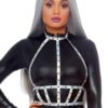 Iridescent Studded Body Harness Os Slv