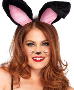 Plush Bunny Ears Os Black