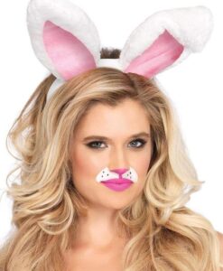 Plush Bunny Ears Os White