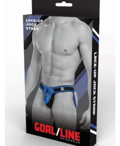 Goal Line Lace Up Jockstrap S/m Blu