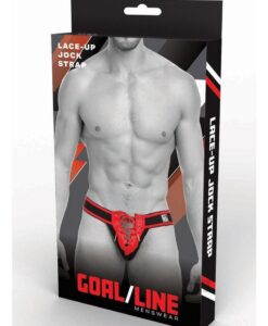 Goal Line Lace Up Jockstrap L/xl Red
