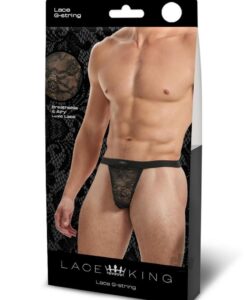 Lace King Lace Gstring M/l Blk