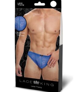 Lace King Lace Thong S/m Blu