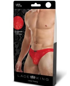 Lace King Lace Thong L/xl Red
