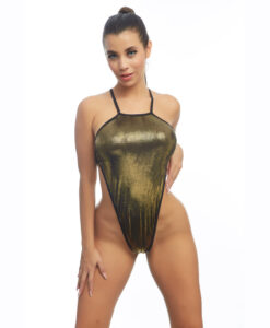 Femme X Open Back Bodysuit Golden Mirror O/S